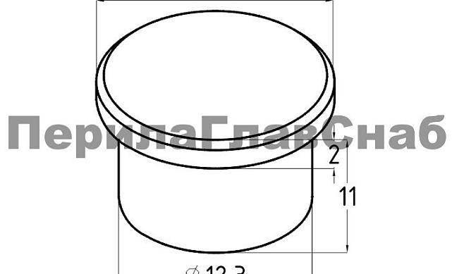 Заглушка под трубу Ø16 мм полированная (AISI 316) k012-2  3