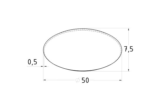 Заглушка Ø32х1.5, 0,5 мм, полированная AISI 201 k058-4 3
