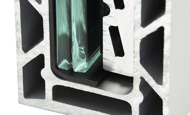 Комплект профиля зажимного для стекла 10мм и 5+5 , с отверстием, НЕАНОД. алюминий 100х60мм, т100-2-10 8