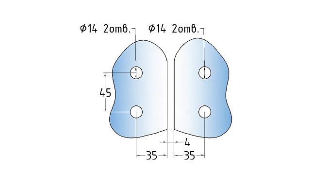 Петля душевая, стекло-стекло 180°, без реза, нерж, полированная t313 PSS 4