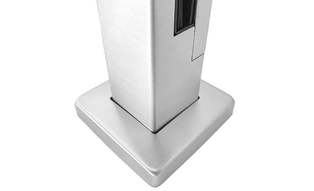 Стеклодержатель литой напольный, плоский 50х50х190 мм, шлифованный (AISI 304) Фk275-2 8