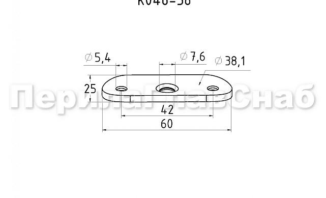 Лодочка (ложемент) под поручень Ø38,1 мм, литой, полированный, нержавеющая AISI 304 k046-38 2