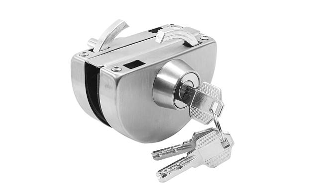 Замок для стеклянной двери с ответной частью на стекло, без вырезов в стекле шлифованный t109 SSS 5