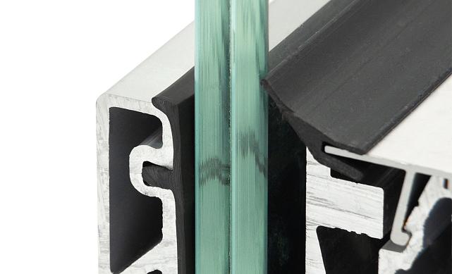 Комплект профиля зажимного для стекла 10мм и 5+5 , с отверстием, НЕАНОД. алюминий 100х60мм, т100-2-10 9