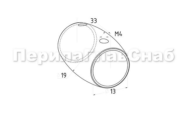Соединитель ригеля бочонок Ø12.0х1.5 мм, полированный, AISI 304 k062-12-2 3