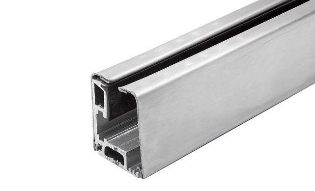 Профиль алюминиевый зажимной  для стекла 8-12мм, AISI 304 SSS, шлифованный, длина 3 метра т40-9 SSS 3