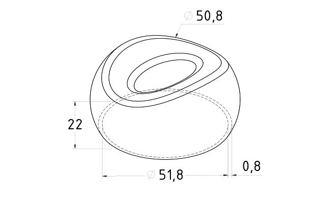 Наконечник стойки штамп, под 90° под Ø50/50 х 0,6 х AISI 201 #400 k068-8 2