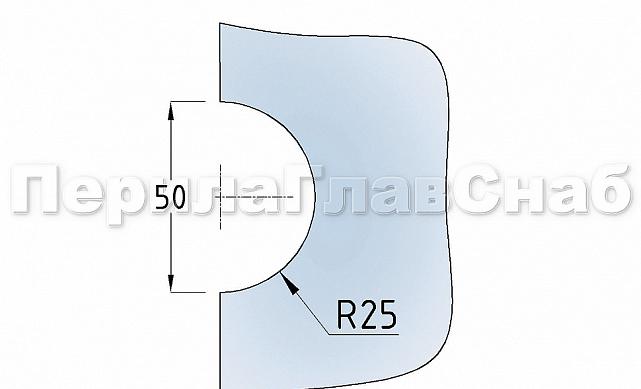 Коннектор стена-стекло с анкером, шлифованный, вырез 09 t191 SSS 3