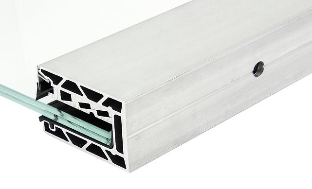 Комплект профиля зажимного для стекла 10мм и 5+5 , с отверстием, НЕАНОД. алюминий 100х60мм, т100-2-10 5