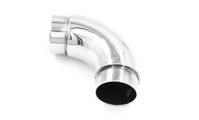 Отвод поручня под Ø38.1х110х1.5 мм, 90°, литой, полированный 600 Grit, с двумя установочными кольцами, (AISI 316) k059-4 5