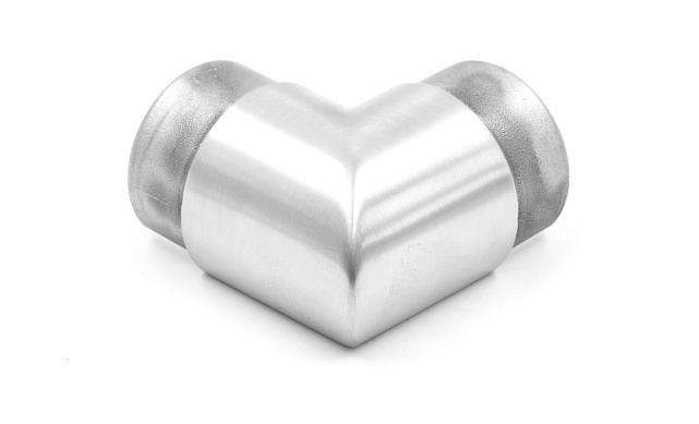 Отвод поручня с пазом Ø48.3мм, 90°, с двумя установочными кольцами, шлифованный 320Grit, (aisi 304) Фk237-2 4