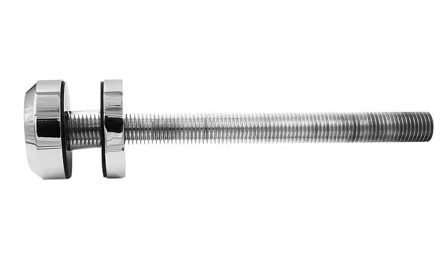 Стеклодержатель Ø50х10х18, шпилька М16х205 мм, для стекла 8-40 мм, AISI (201), с возможностью регулировки выноса до 65 мм, для торцевого крепления стекла, полированный, литой k277-3 7