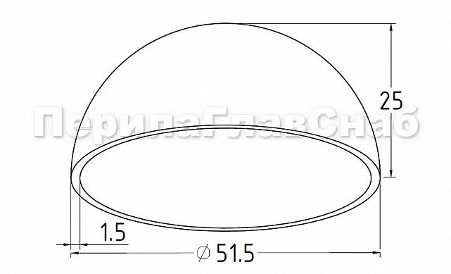 Заглушка сферическая сварная для трубы Ø50.8х1.5 мм полированная (AISI 304) k556  3