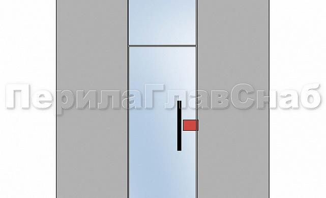 Замок для стеклянной двери вертикальный с ответной частью на стену и пол, полированный, вырез 15 t135 PSS 3