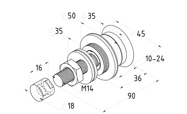 Рутель с зенковкой AISI 304 УЦЕНКА уk364 3