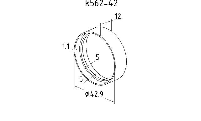 Соединитель-кольцо для 42,4 мм, полированный, AISI 304 k562-42 3
