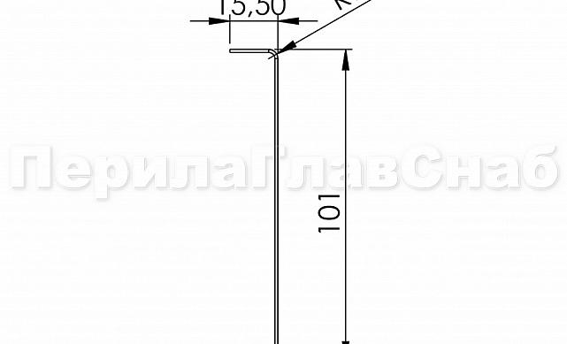 Тыльная накладка из полированной нержавейки на профиль т100 15.5х101 мм длина 2 м т100-12  3