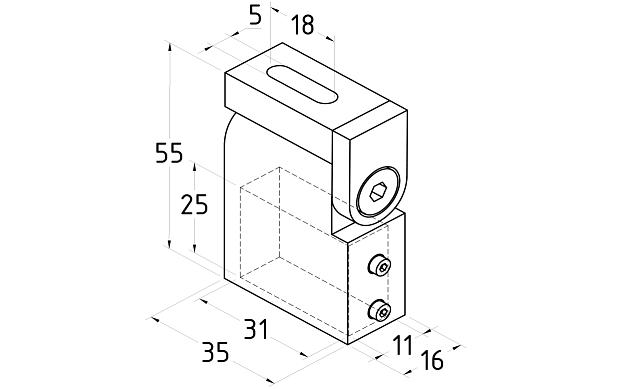 Коннектор регулируемый стена-профиль черный t464 BL 2