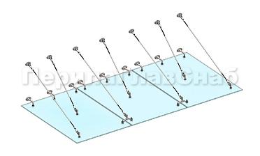 Комплект фурнитуры для козырька 1800х3700 (на вантах/тягах) k671-18-37 купить в Омске